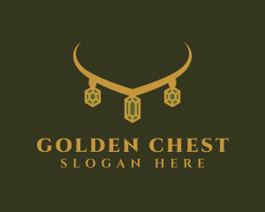 Golden Crystal Necklace logo design