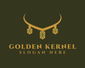 Golden Crystal Necklace logo design