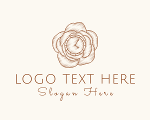 Elegant Rose Clock logo