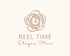 Elegant Rose Clock logo design