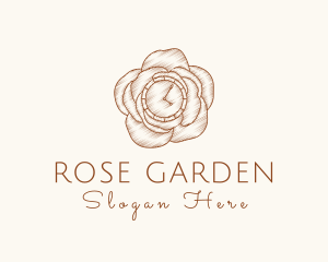 Elegant Rose Clock logo design