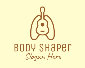 Brown Guitar Lungs logo design