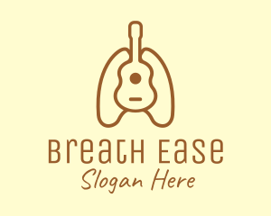 Brown Guitar Lungs logo design