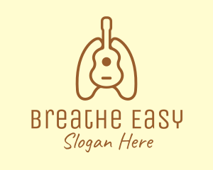 Brown Guitar Lungs logo design