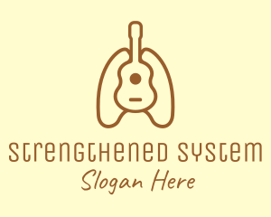 Brown Guitar Lungs logo design