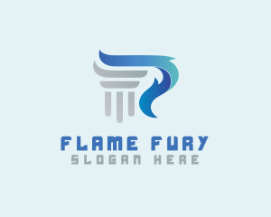 Olympic Flame Pillar logo design