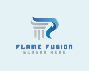 Olympic Flame Pillar logo design