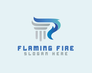 Olympic Flame Pillar logo design