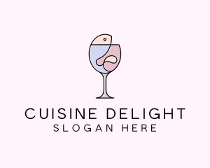 Seafood Wine Restaurant logo design