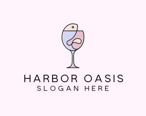 Seafood Wine Restaurant logo design