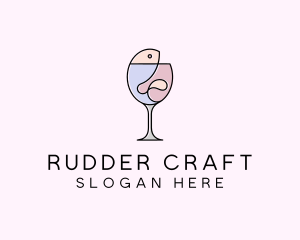 Seafood Wine Restaurant logo design