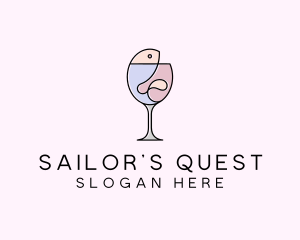 Seafood Wine Restaurant logo design