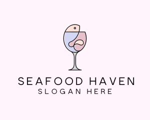 Seafood Wine Restaurant logo design