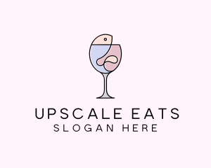 Seafood Wine Restaurant logo design