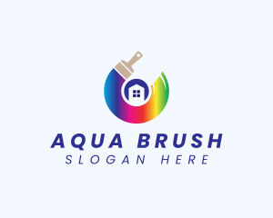 Painting Brush Home Improvement logo design