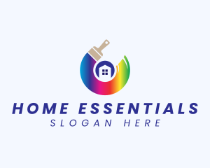 Painting Brush Home Improvement logo design