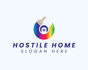 Painting Brush Home Improvement logo design