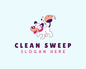 Dog Broom Cleaning logo design