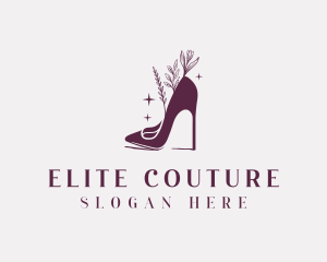 Feminine Floral High Heels logo design