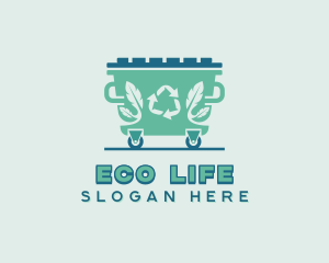 Eco Garbage Dumpster logo design