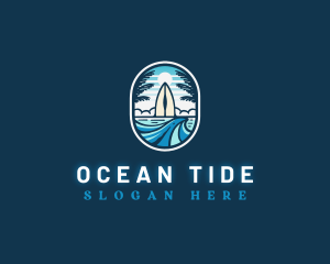 Beach Wave Surfing logo design