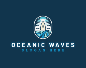 Beach Wave Surfing logo design