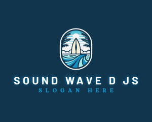 Beach Wave Surfing logo design