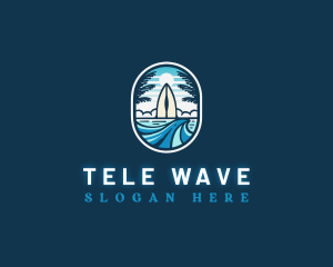 Beach Wave Surfing logo design