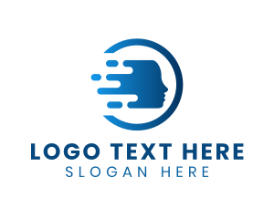 Blue Digital Human Head logo