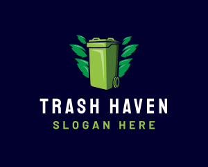 Garbage Bin Leaf Cleaning logo design