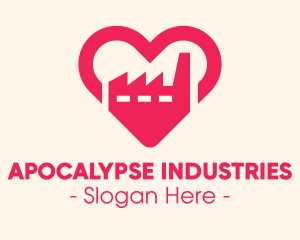 Pink Heart Industrial Factory logo design