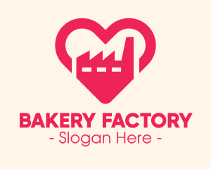 Pink Heart Industrial Factory logo design