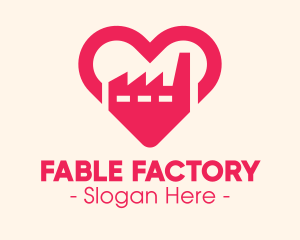 Pink Heart Industrial Factory logo design