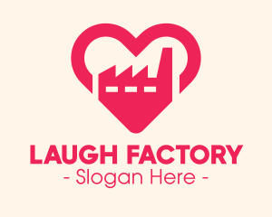 Pink Heart Industrial Factory logo design