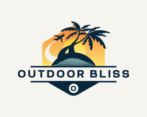 Beach Palm Tree Travel logo design