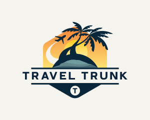 Beach Palm Tree Travel logo design