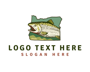 Oregon Salmon Fish Logo