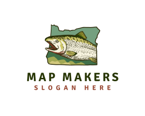 Oregon Salmon Fish logo design