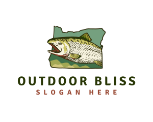 Oregon Salmon Fish logo design