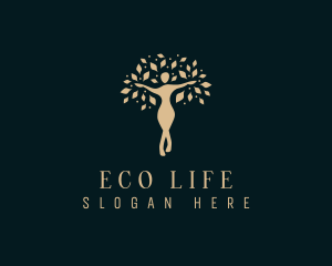 Wellness Spa Woman Tree logo design