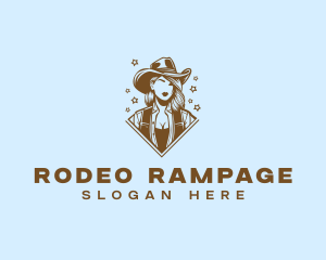 Cowgirl Star Rodeo logo design