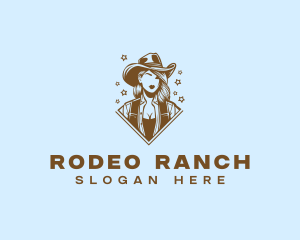 Cowgirl Star Rodeo logo design