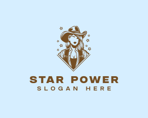 Cowgirl Star Rodeo logo design