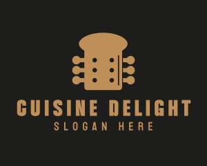 Guitar Bread Dessert logo design