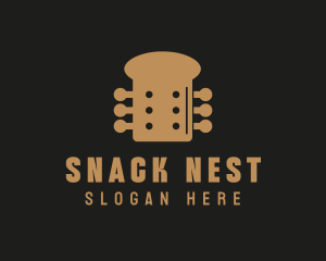 Guitar Bread Dessert logo design