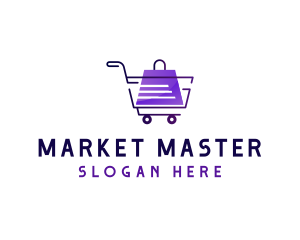 Market Pushcart Bag logo design