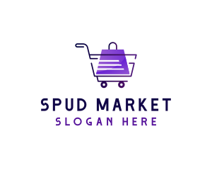 Market Pushcart Bag logo design