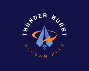 Thunder Blazing Airplane logo design