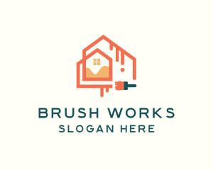 Building Paint Brush logo design