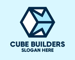 Blue Mail Cube logo design